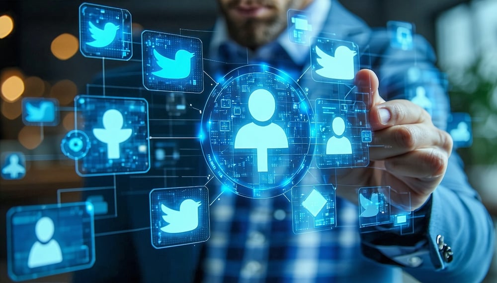 AI-driven social media marketing illustration AI-driven social media marketing illustration